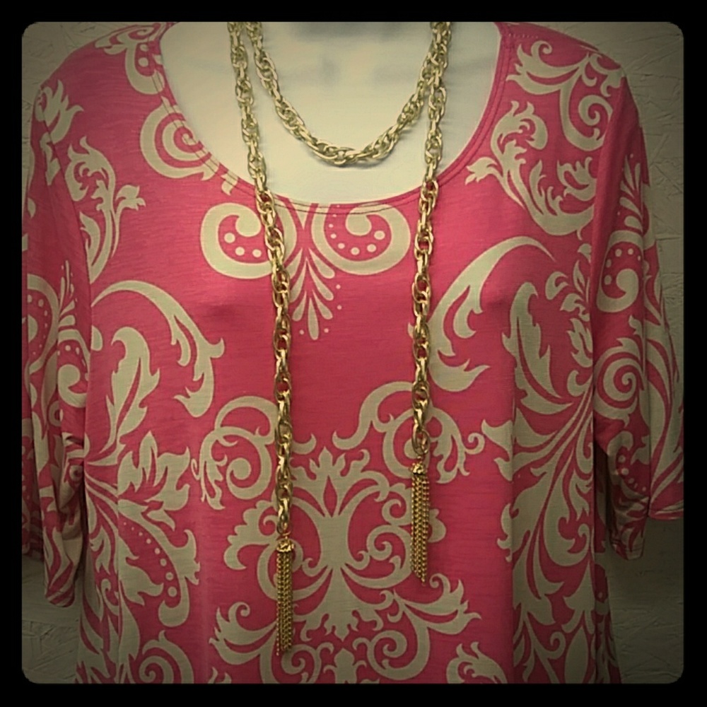 Flowy pink and Ivory dress